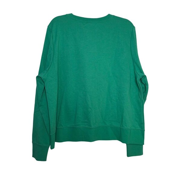 Nike Women's Green Crewneck Sweatshirt 1X Just Do It Logo Cotton Blend NWT - Picture 3 of 7